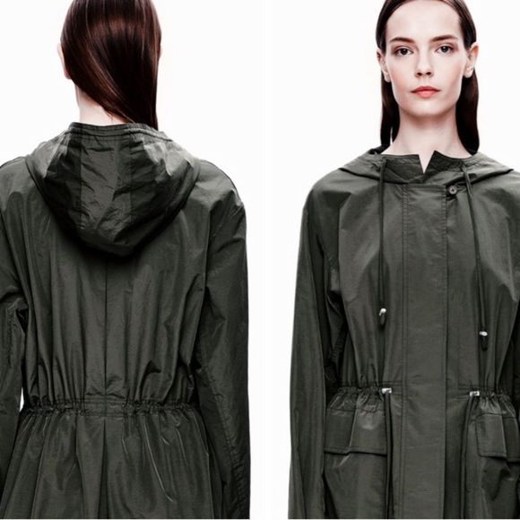 NWT RARE Theory Hunter Green Lightweight Drawstring Waist Full Zip Jacket Size S - Picture 3 of 15